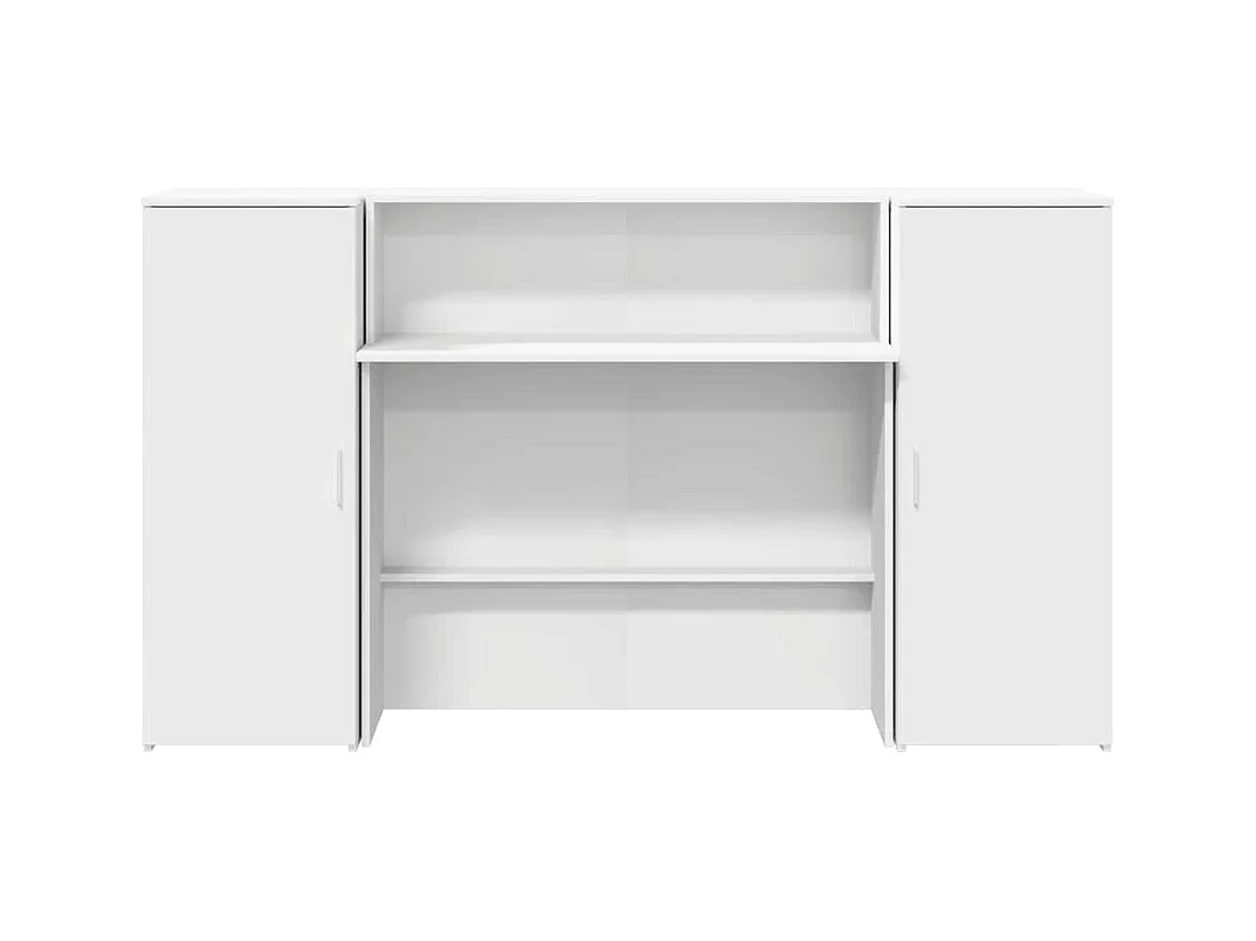 Bureau de réception blanc 180x50x103,5 cm bois d'ingénierie