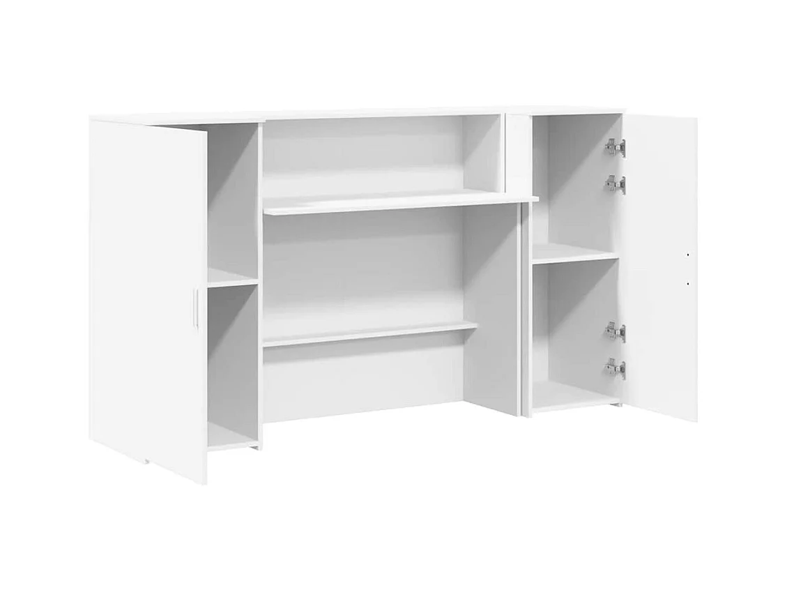 Bureau de réception blanc 180x50x103,5 cm bois d'ingénierie