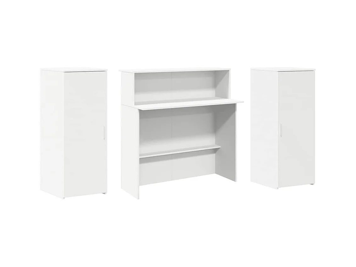 Bureau de réception blanc 180x50x103,5 cm bois d'ingénierie