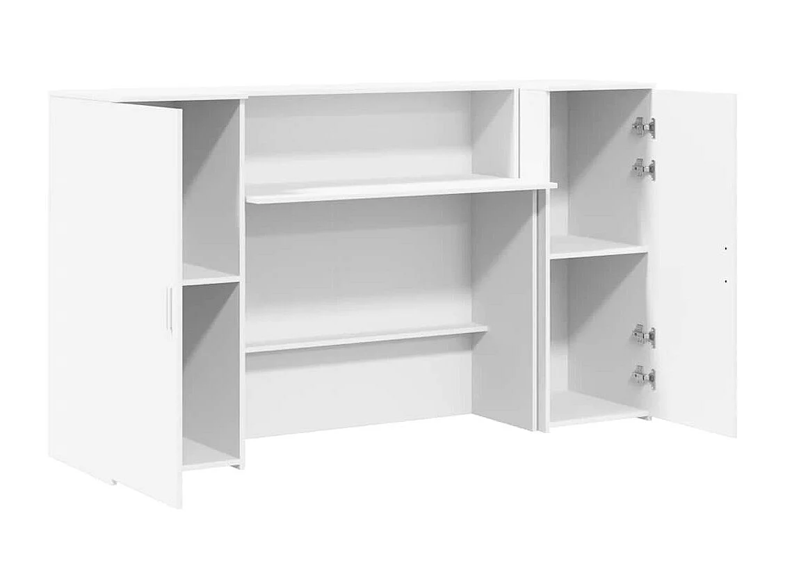 Bureau de réception blanc 180x50x103,5 cm bois d'ingénierie