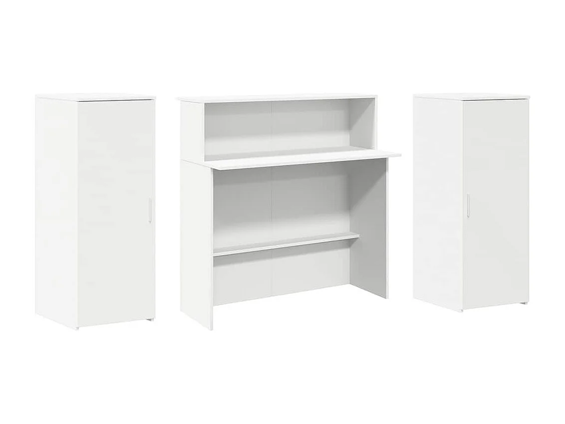 Bureau de réception blanc 180x50x103,5 cm bois d'ingénierie