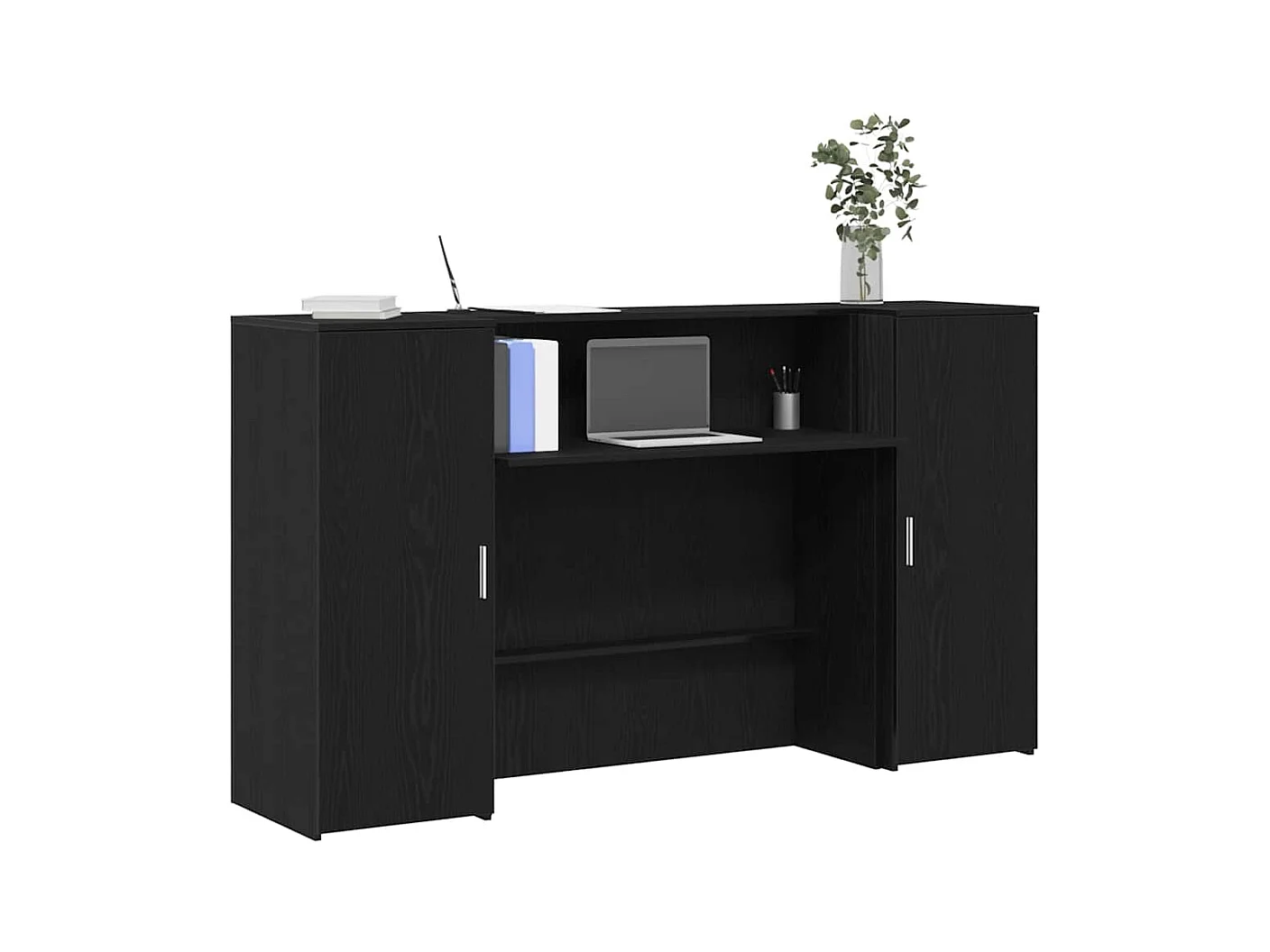 Mostrador de recepción roble negro 180x50x103,5 cm