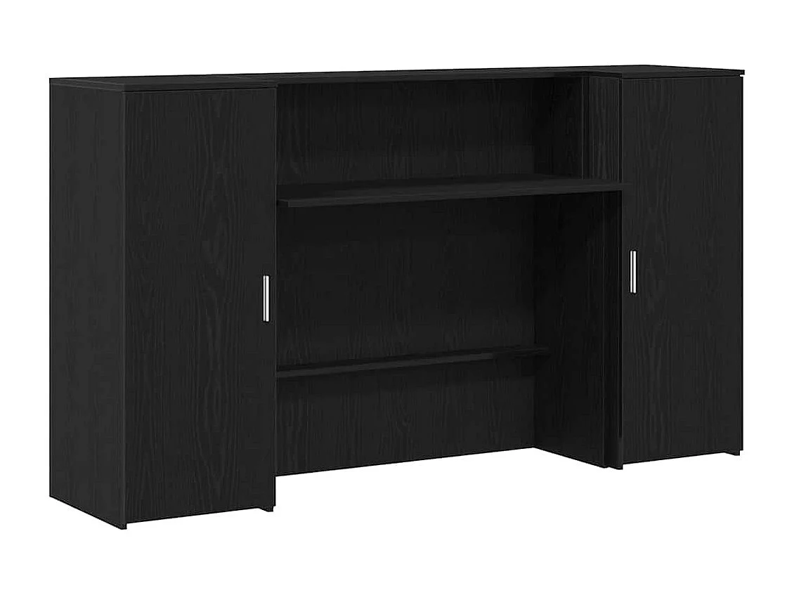 Bureau de réception chêne noir 180x50x103,5cm bois d'ingénierie