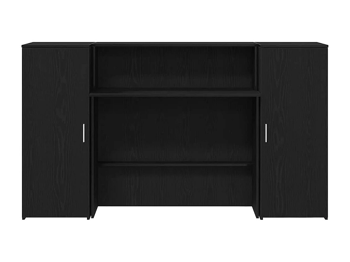 Bureau de réception chêne noir 180x50x103,5cm bois d'ingénierie