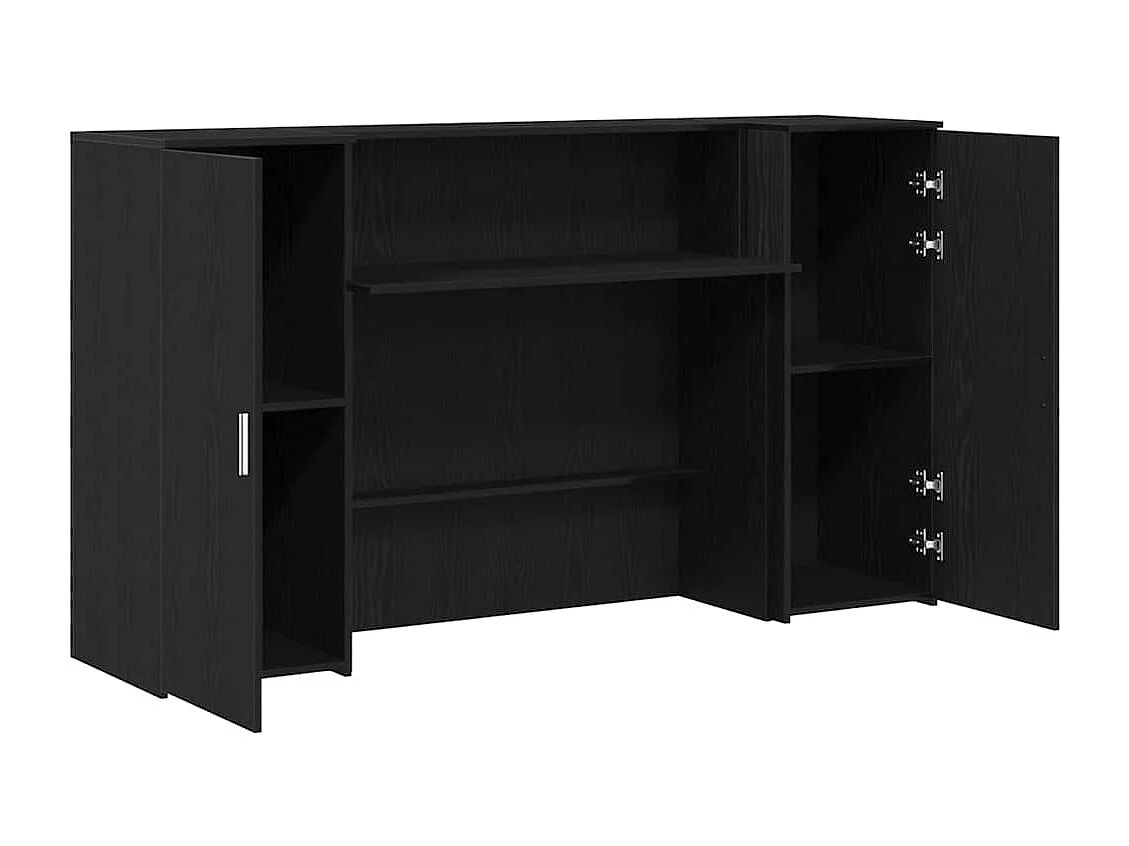 Bureau de réception chêne noir 180x50x103,5cm bois d'ingénierie