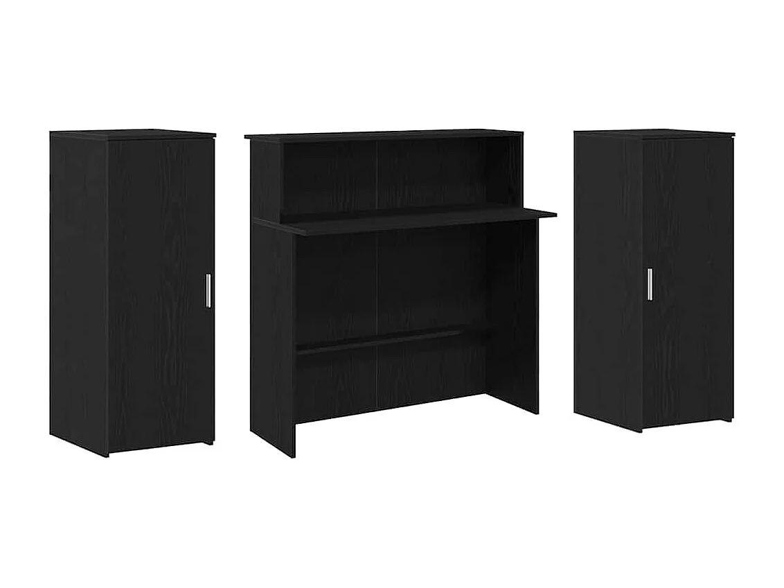 Bureau de réception chêne noir 180x50x103,5cm bois d'ingénierie