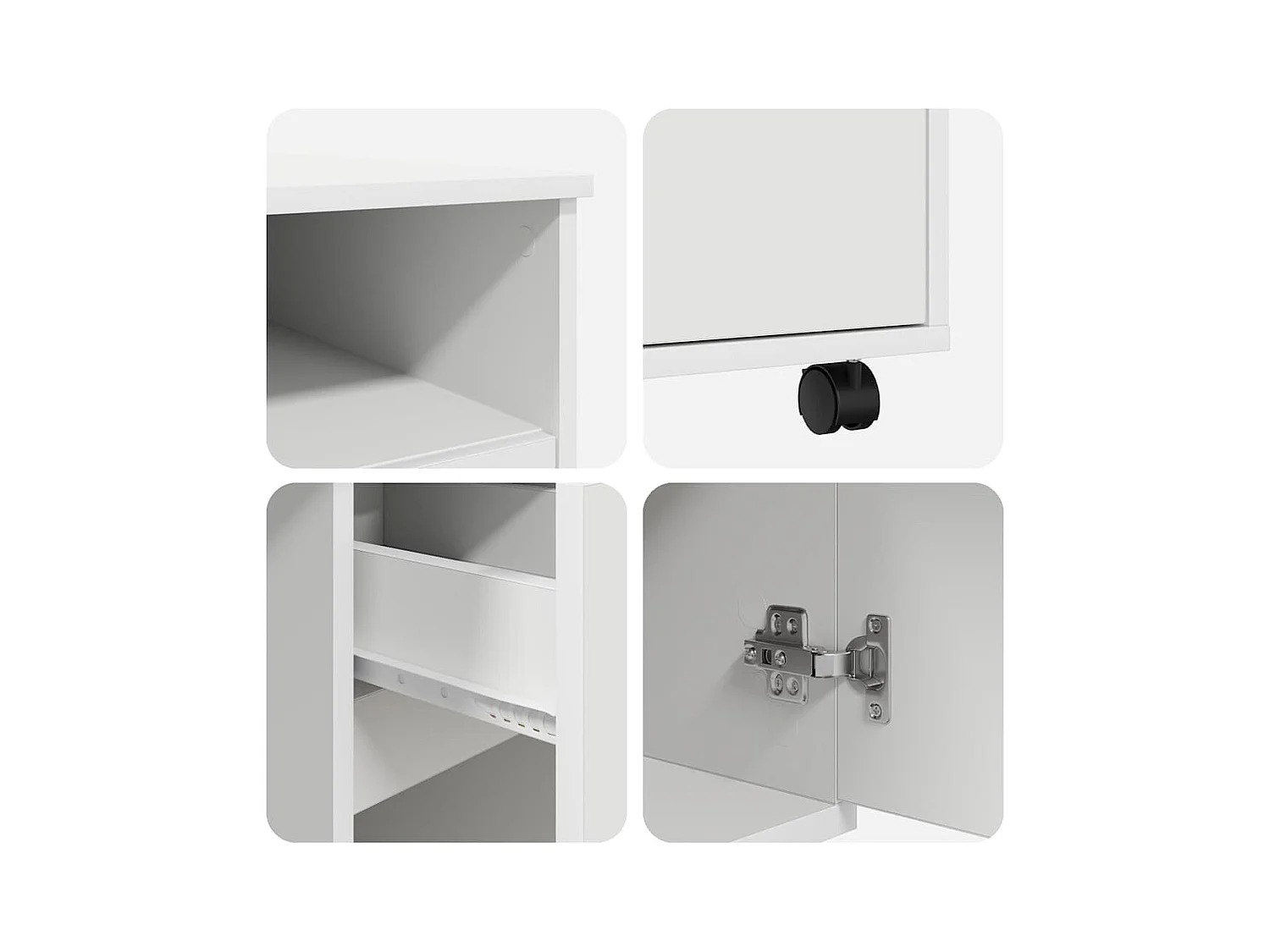 Bureau avec roulettes Blanc 91 x 50 x 77 cm Bois d'ingénierie