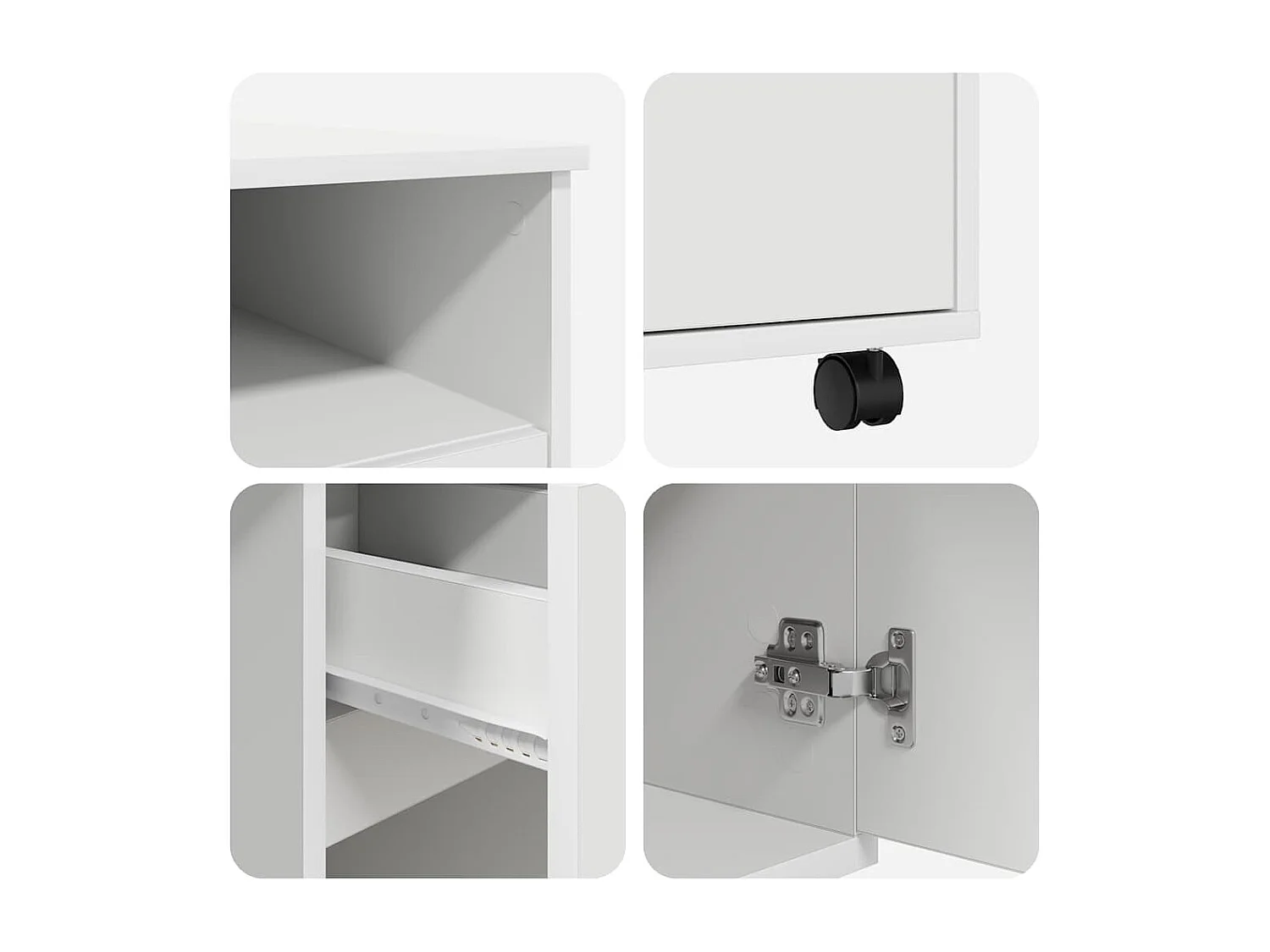 Bureau avec roulettes Blanc 91 x 50 x 77 cm Bois d'ingénierie