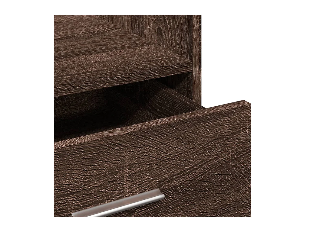 Pupitre et roues et tiroir chêne marron bois d'ingénierie