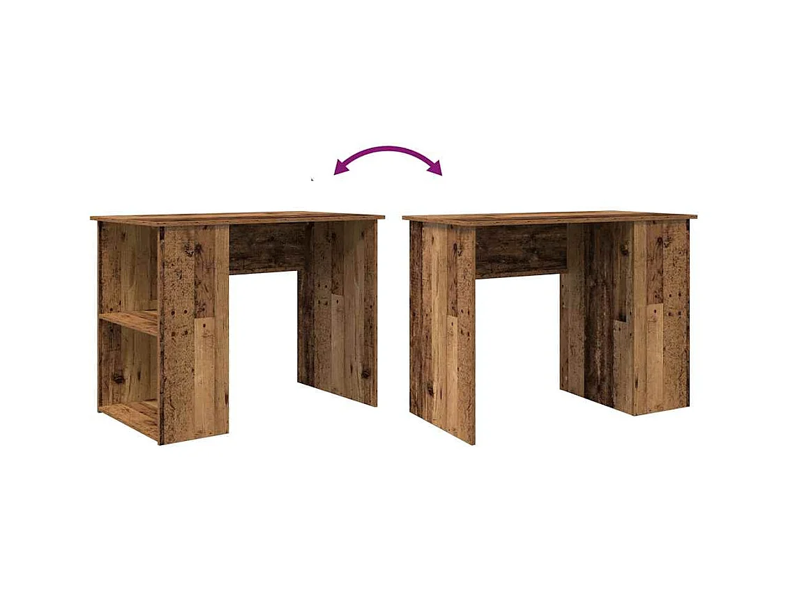 Bureau vieux bois 100x55x75 cm bois d'ingénierie