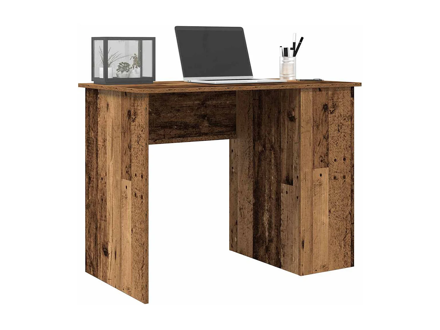 Bureau vieux bois 100x55x75 cm bois d'ingénierie