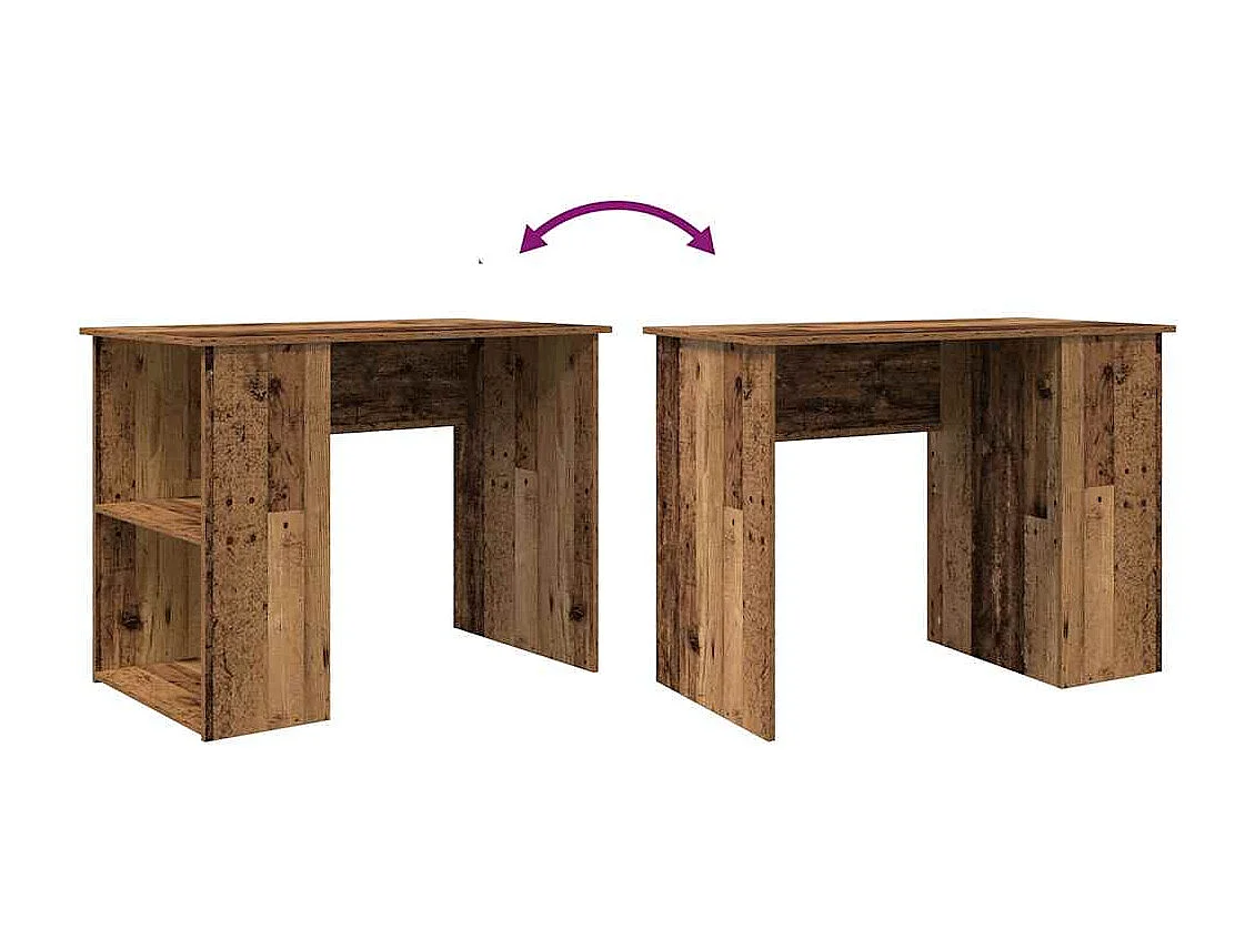 Bureau vieux bois 100x55x75 cm bois d'ingénierie