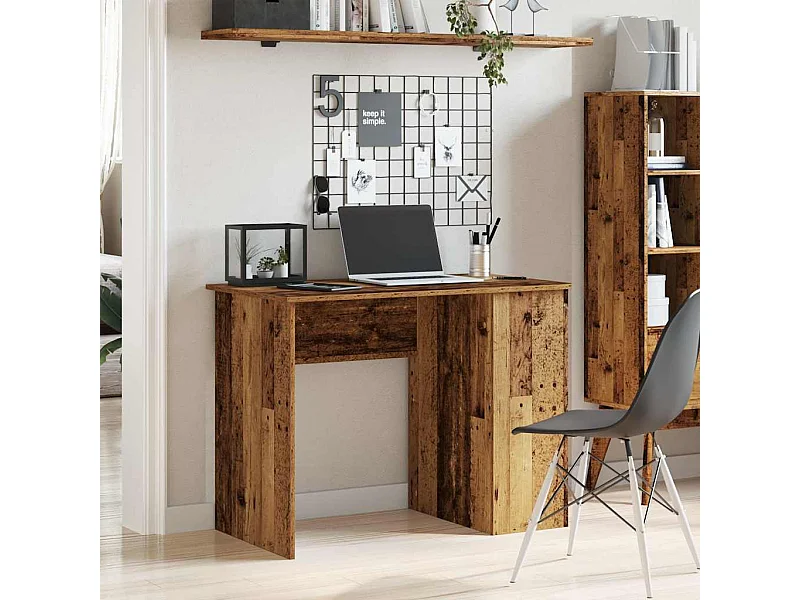 Bureau 100x55x75 cm bewerkt hout oud houtkleurig