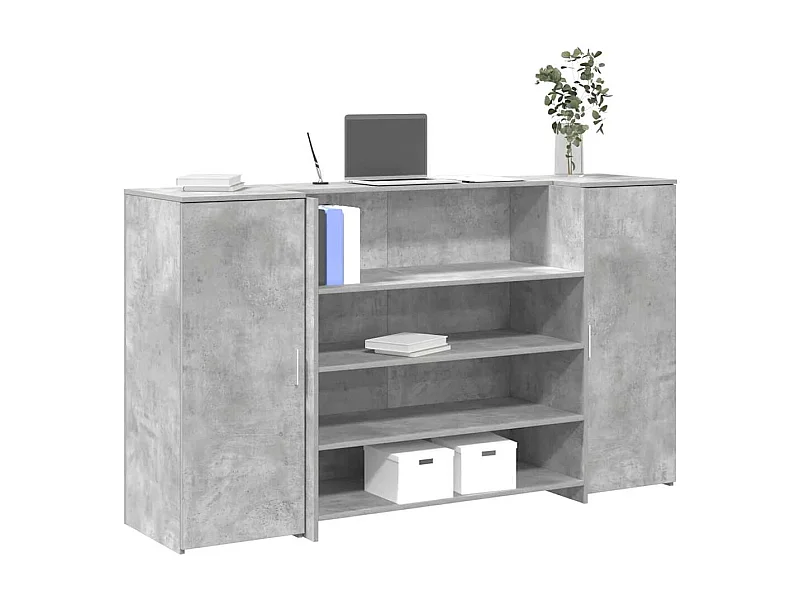 Balcão de recepção 180x50x103,5 cm madeira cinza cimento