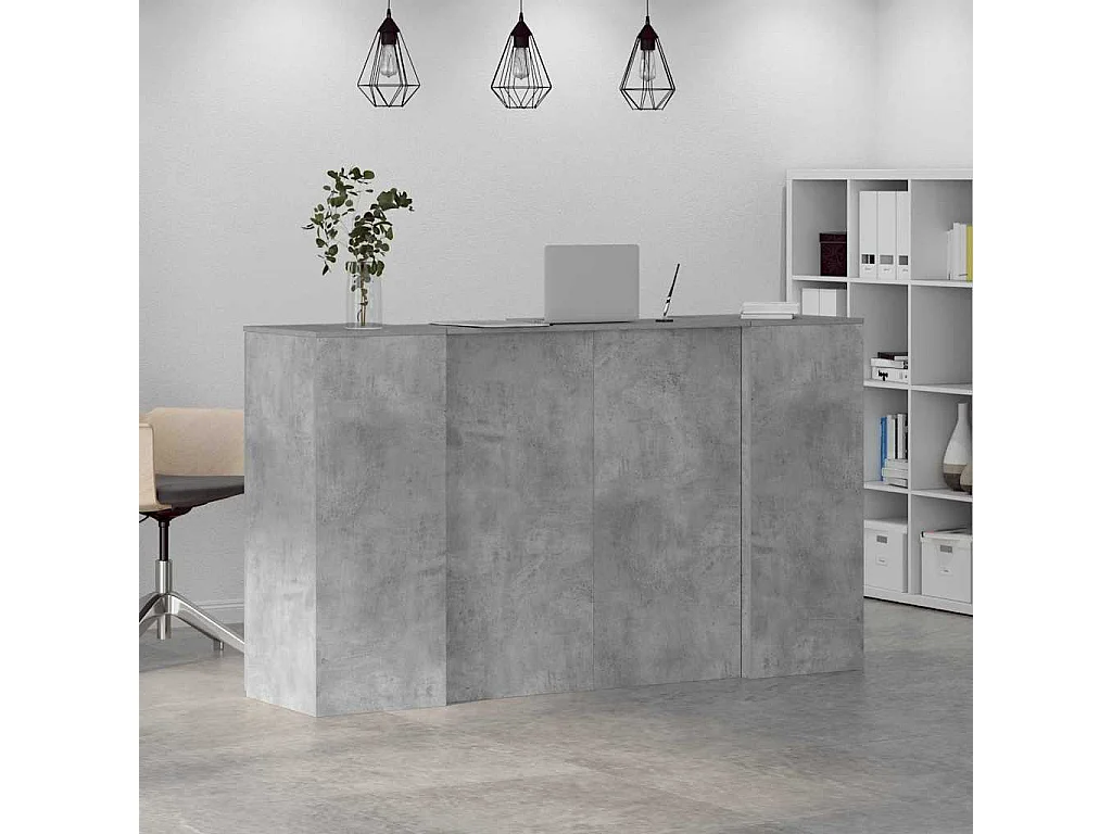 Balcão de recepção 180x50x103,5 cm madeira cinza cimento