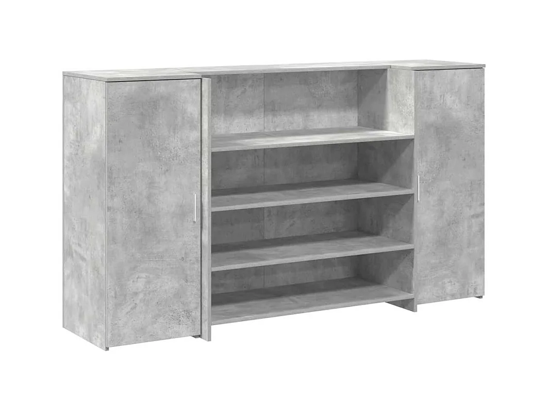 Bureau de réception gris béton 180x50x103,5cm bois d'ingénierie