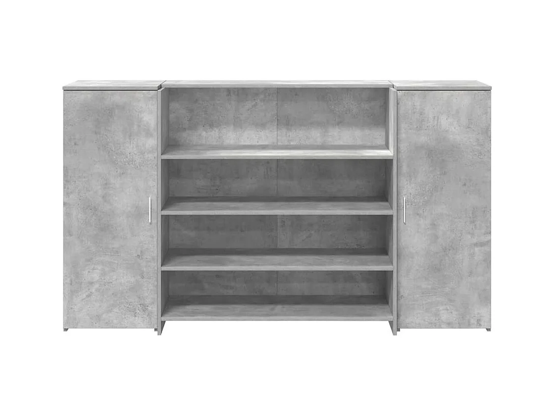 Bureau de réception gris béton 180x50x103,5cm bois d'ingénierie