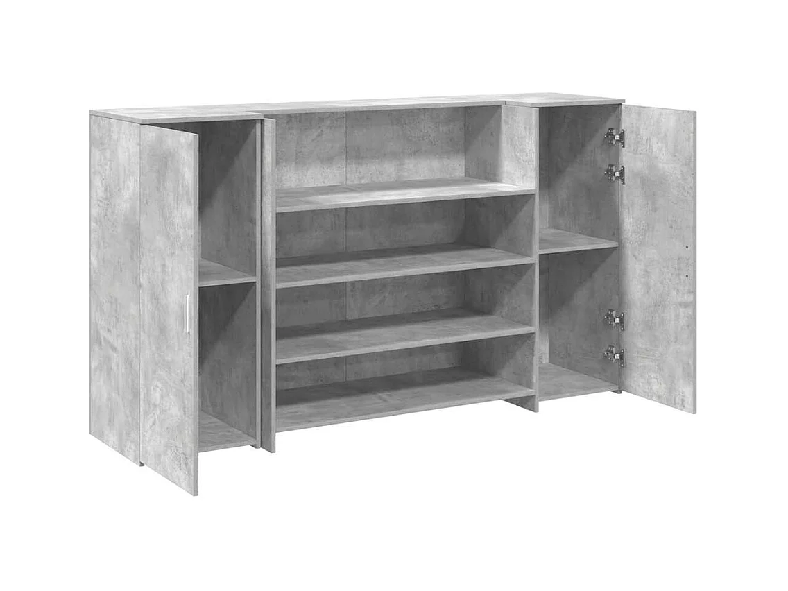 Bureau de réception gris béton 180x50x103,5cm bois d'ingénierie
