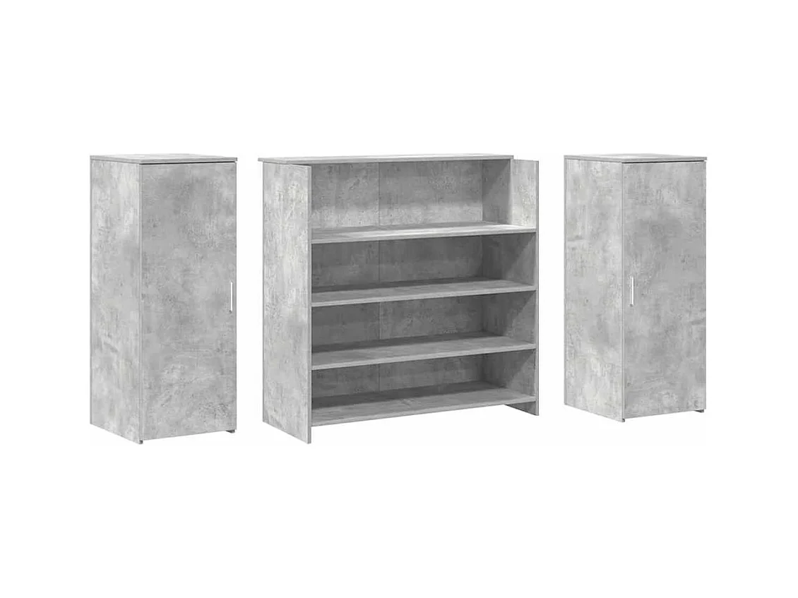 Bureau de réception gris béton 180x50x103,5cm bois d'ingénierie