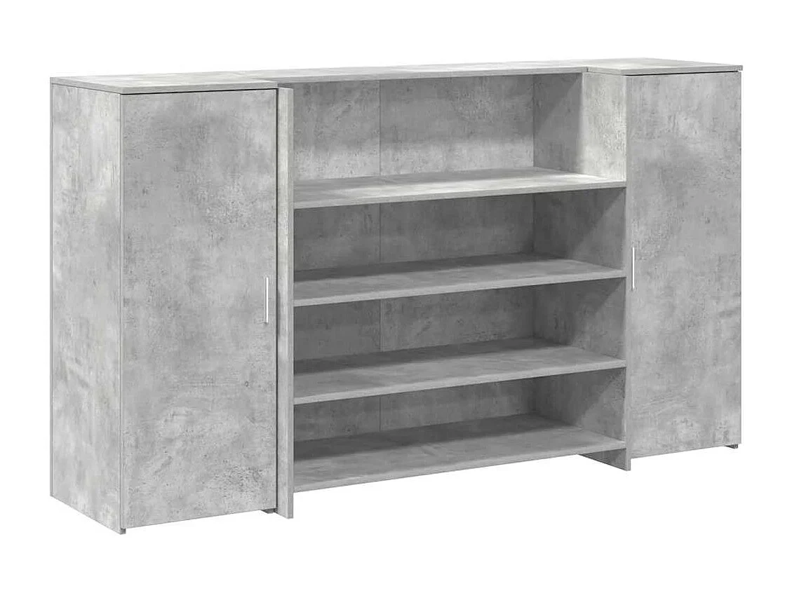 Bureau de réception gris béton 180x50x103,5cm bois d'ingénierie
