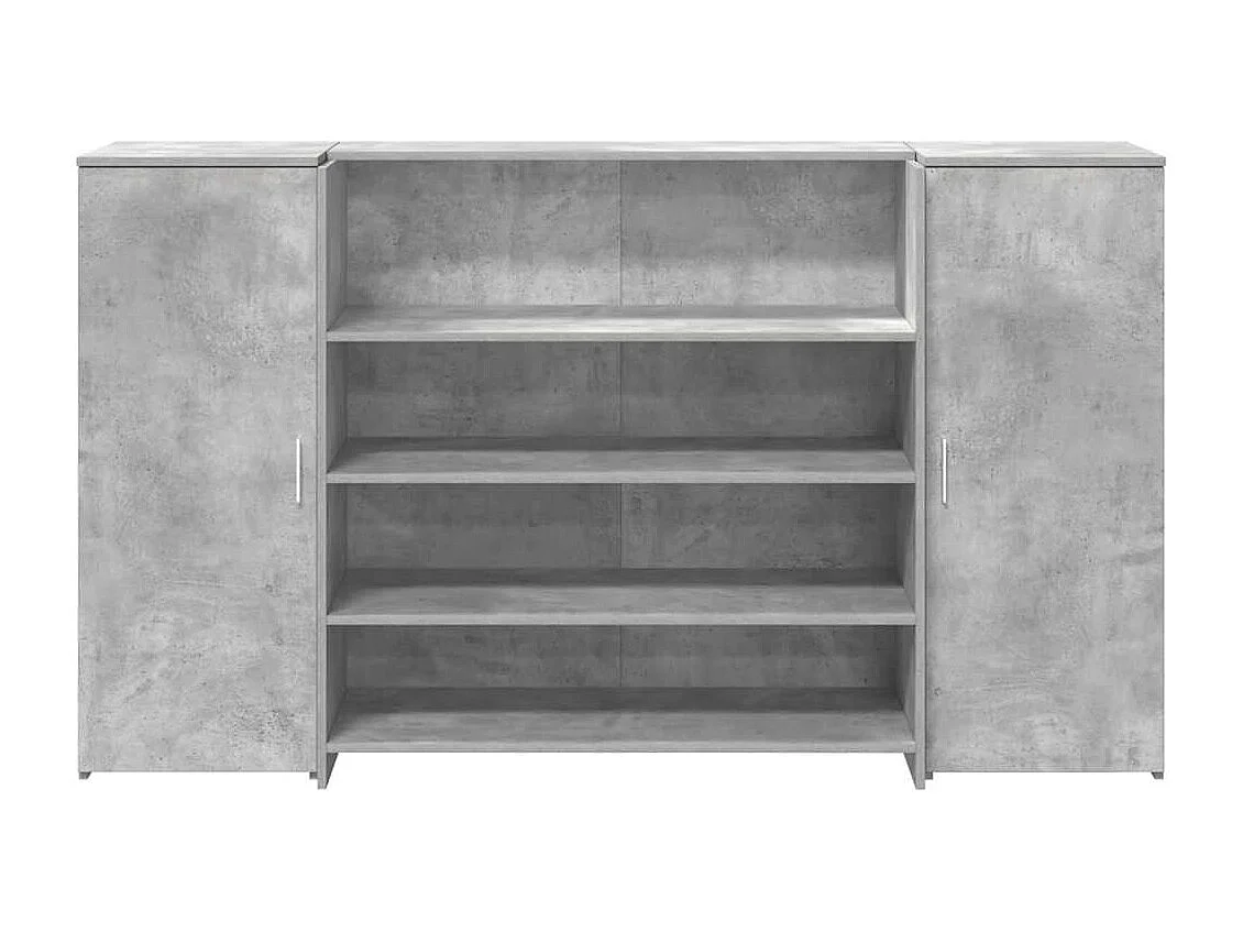 Bureau de réception gris béton 180x50x103,5cm bois d'ingénierie