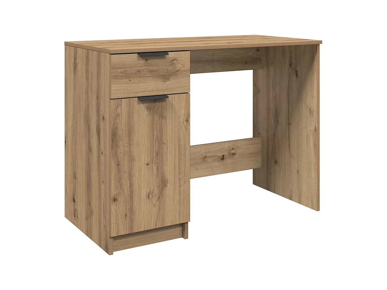 Bureau chêne artisanal 100x50x75 cm bois d'ingénierie
