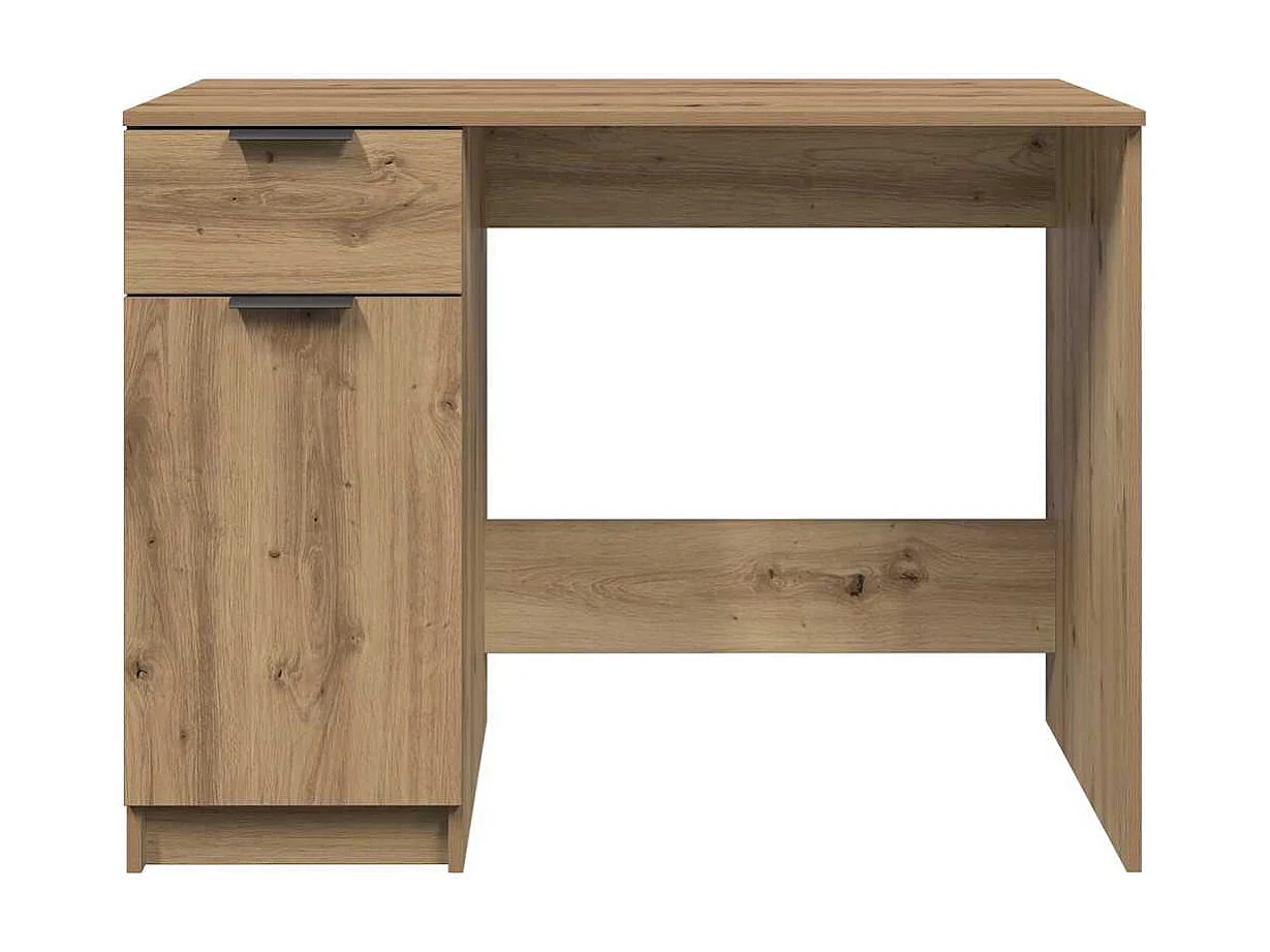Bureau chêne artisanal 100x50x75 cm bois d'ingénierie