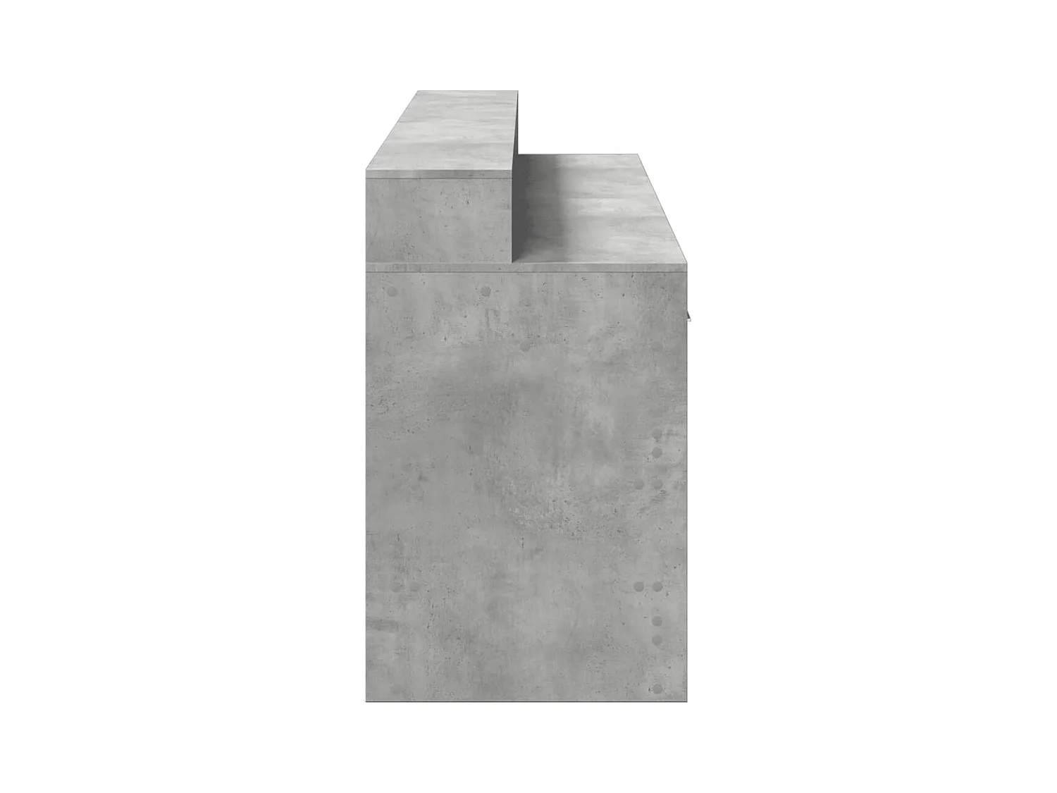 Bureau et lumières LED gris béton 160x55x91cm bois d'ingénierie