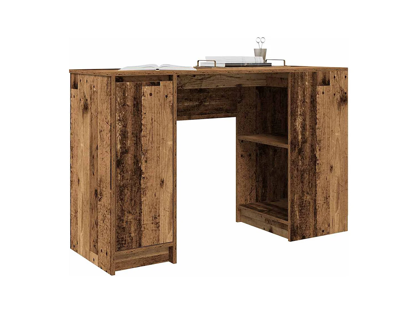 Bureau vieux bois 120x42x76 cm bois d'ingénierie