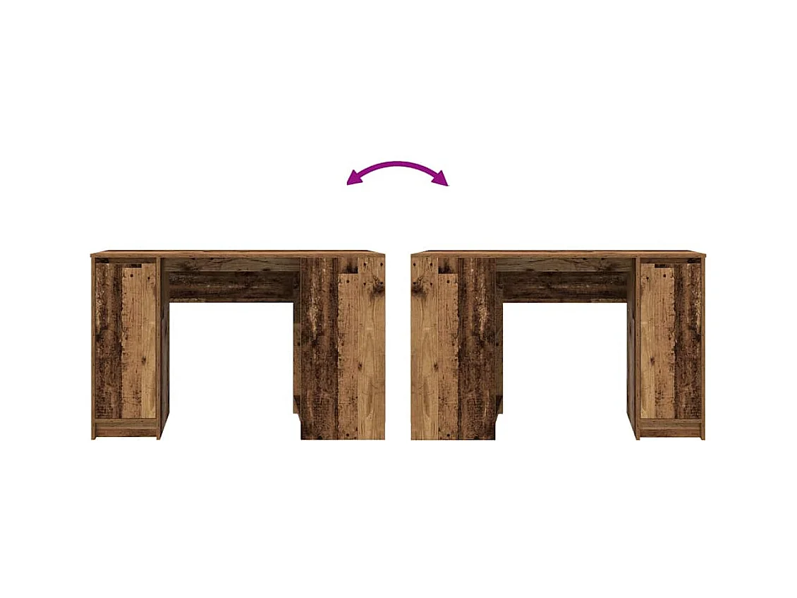 Bureau vieux bois 120x42x76 cm bois d'ingénierie