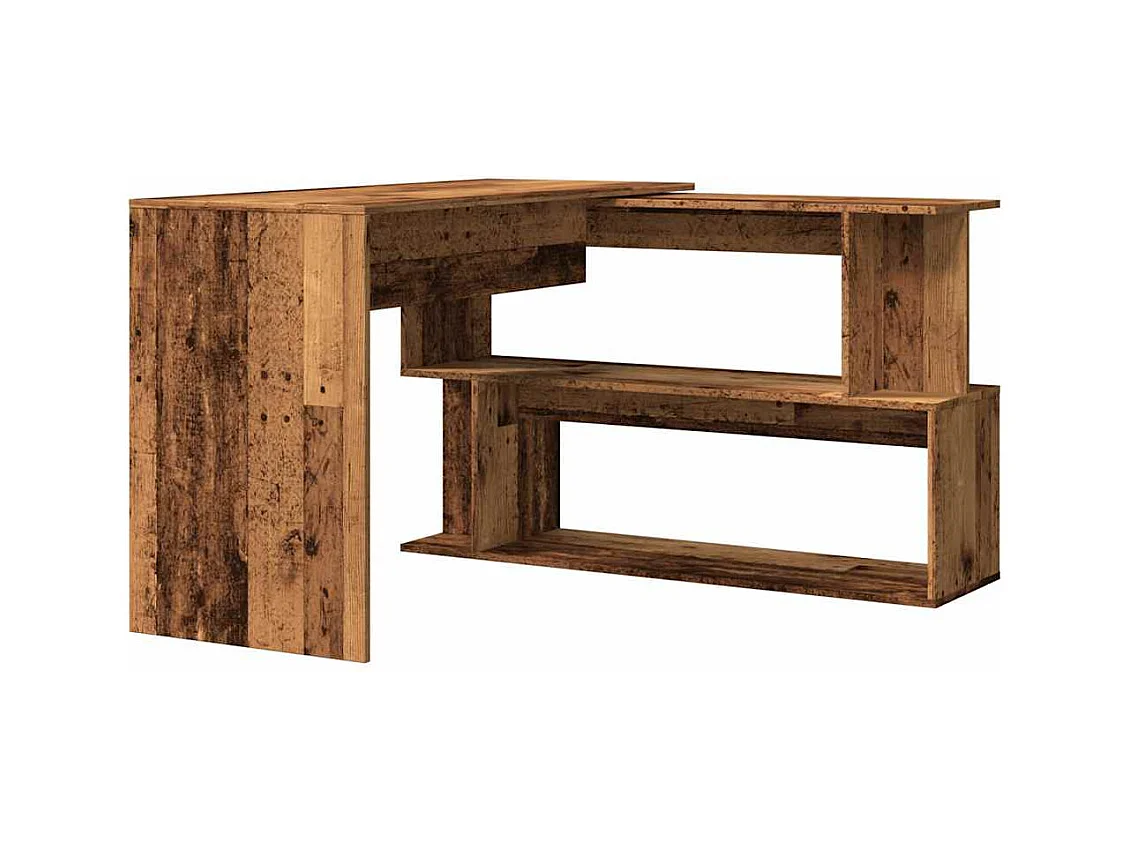 Bureau d'angle vieux bois 200,5x50x76 cm bois d'ingénierie