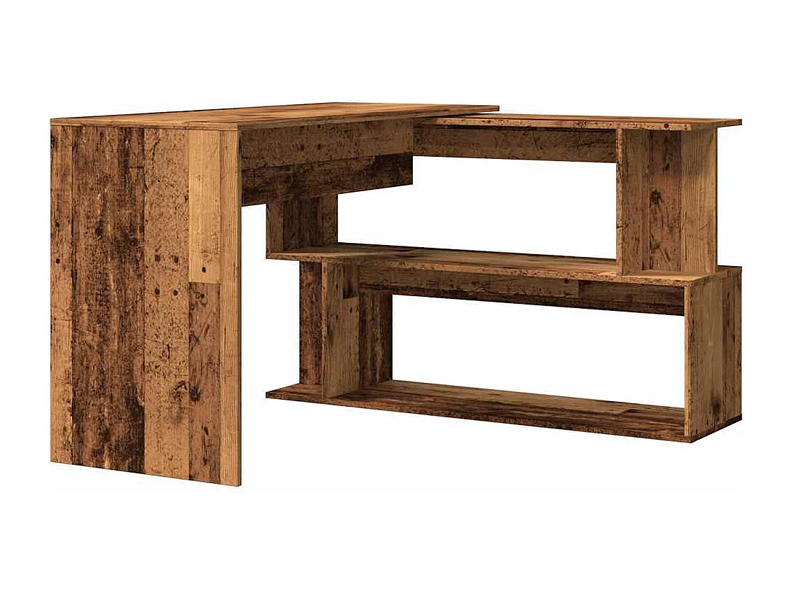 Bureau d'angle vieux bois 200,5x50x76 cm bois d'ingénierie