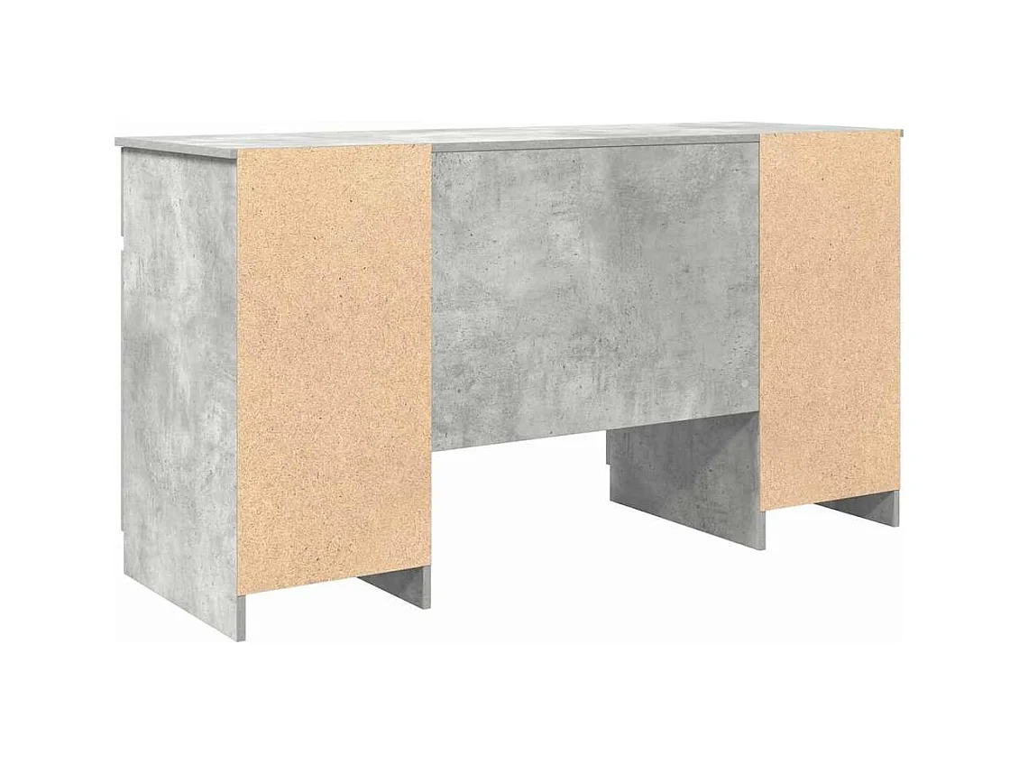 Bureau avec porte Gris béton 140 x 49 x 76 cm Bois d'ingénierie
