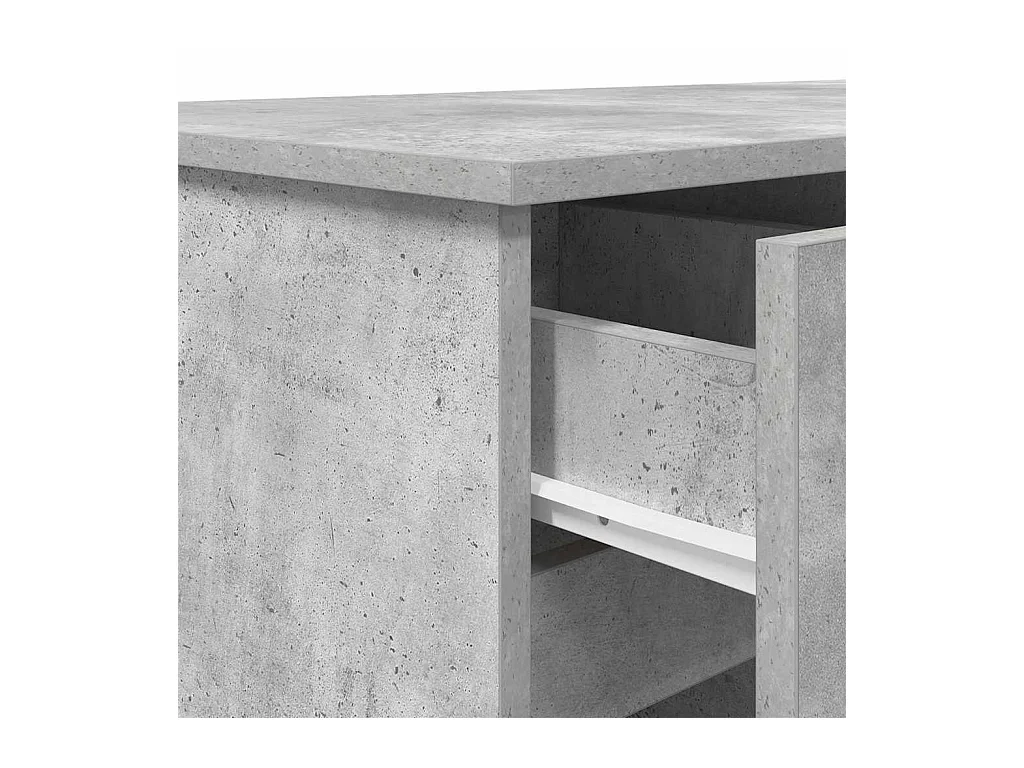 Bureau avec porte Gris béton 140 x 49 x 76 cm Bois d'ingénierie