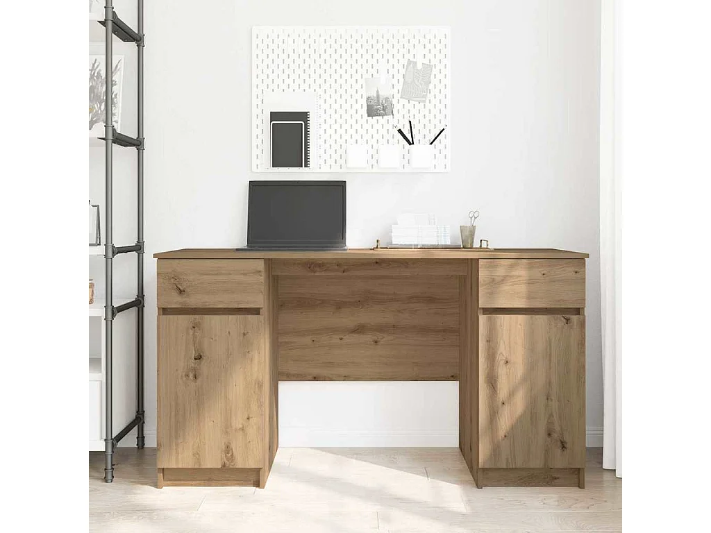 Bureau chêne artisanal 140 x 49 x 76 cm Bois d'ingénierie