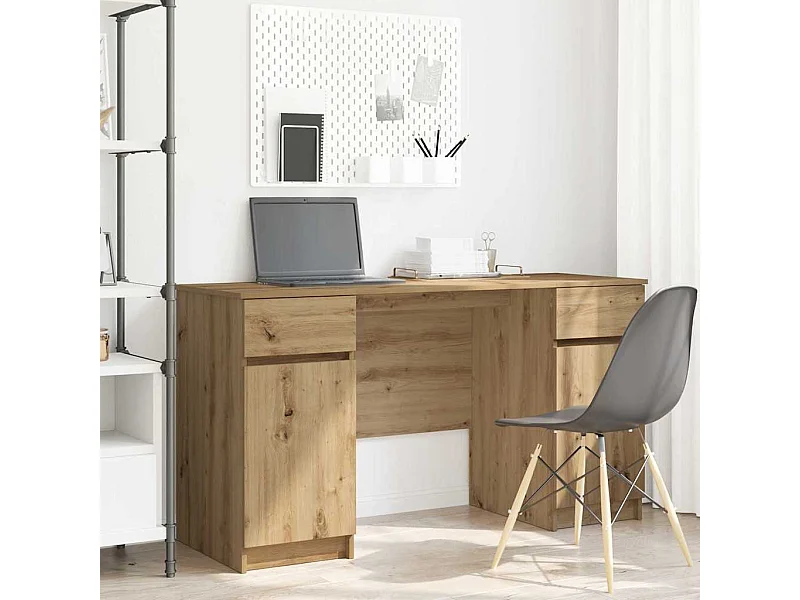 Bureau artisanaal eikenkleurig 140 x 49 x 76 cm Bewerkt hout