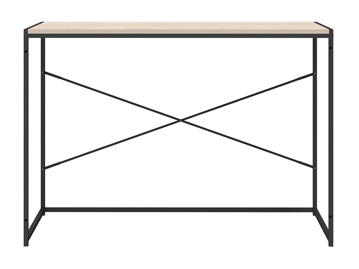 Computerbureau 110x60x70 cm bewerkt hout zwart en eikenkleurig