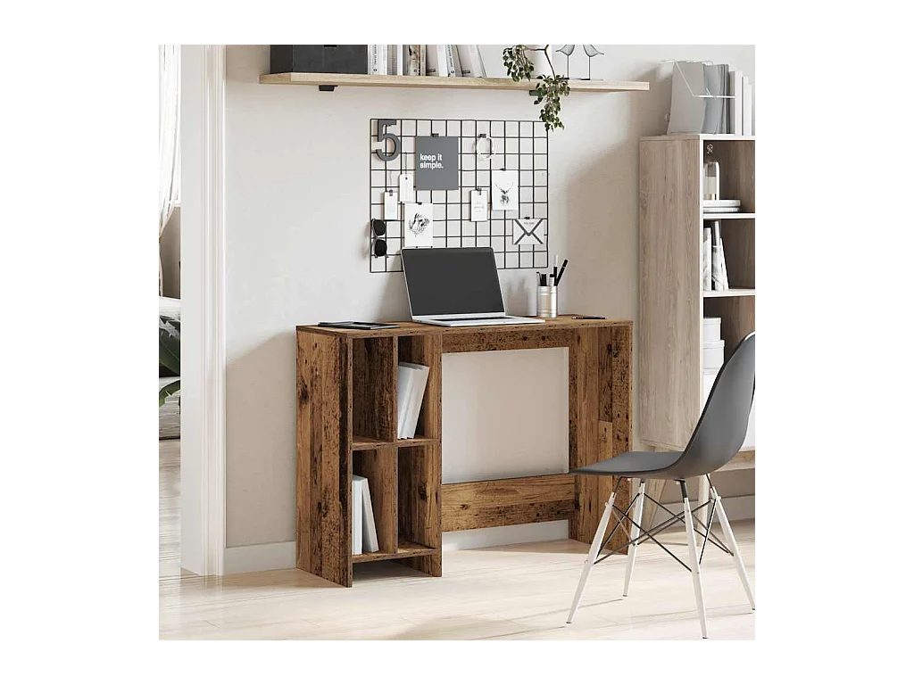 Bureau vieux bois 102,5x35x75 cm bois d'ingénierie
