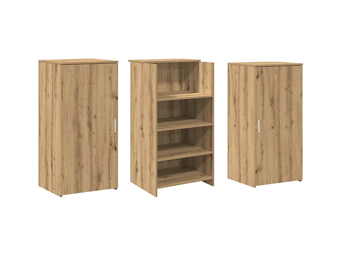 Bureau réception chêne artisanal 155x50x103,5cm bois ingénierie