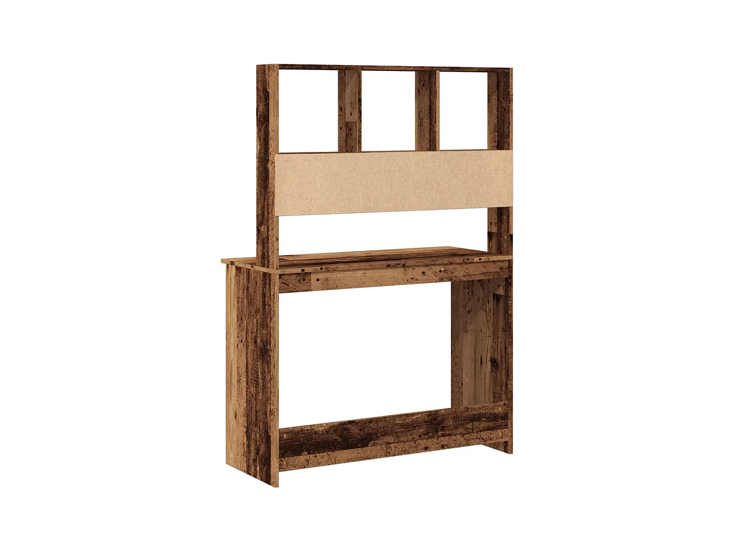 Bureau avec étagères vieux bois 102x45x148 cm bois d'ingénierie