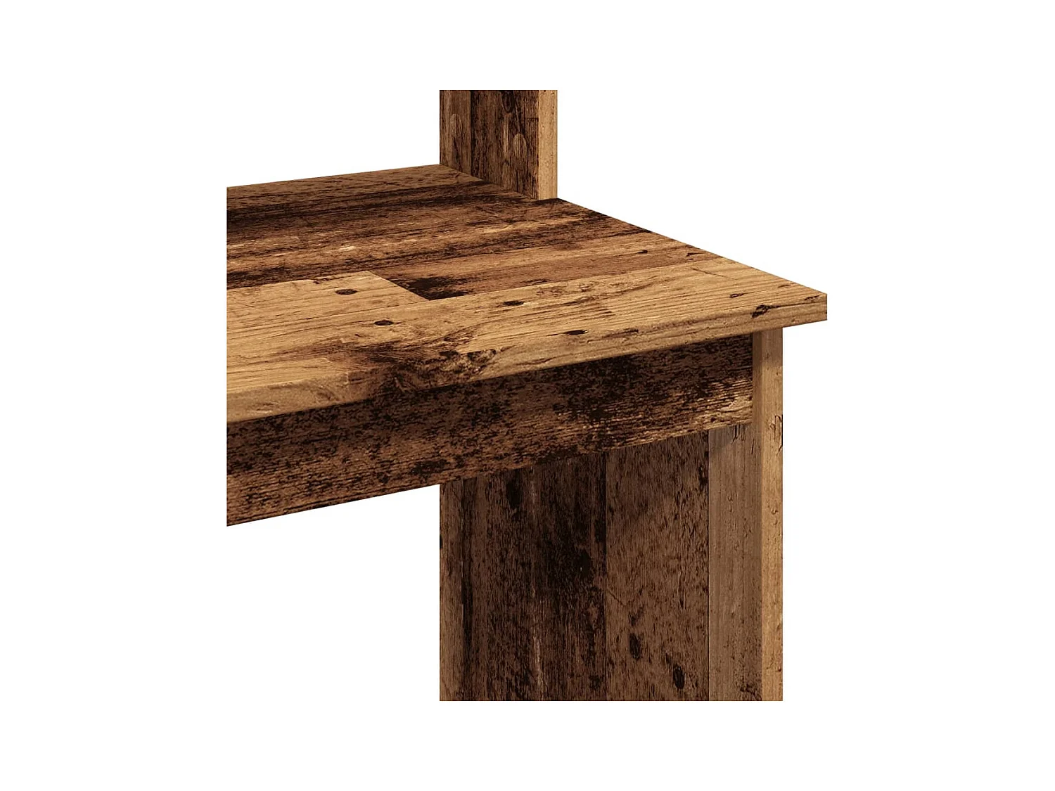 Bureau avec étagères vieux bois 102x45x148 cm bois d'ingénierie