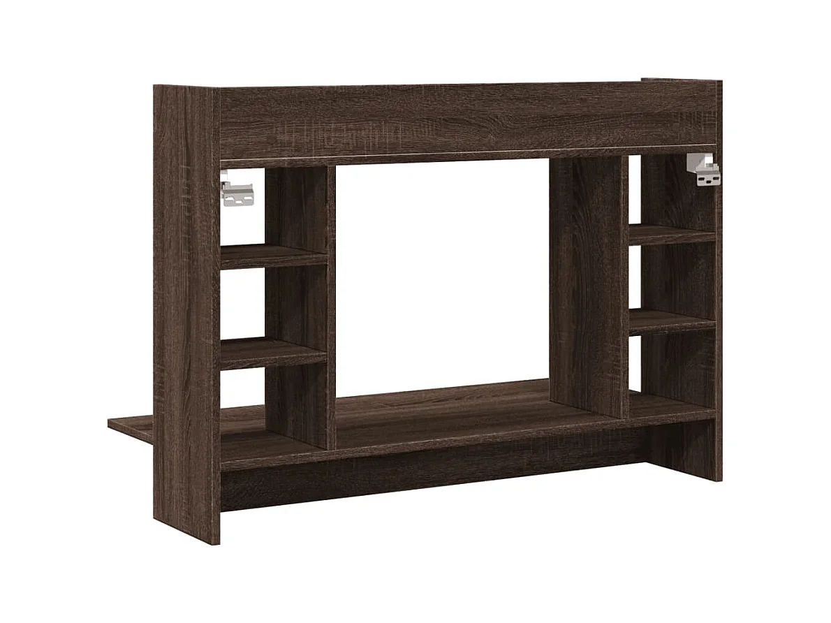 Bureau mural chêne marron 105x48x75 cm bois d'ingénierie