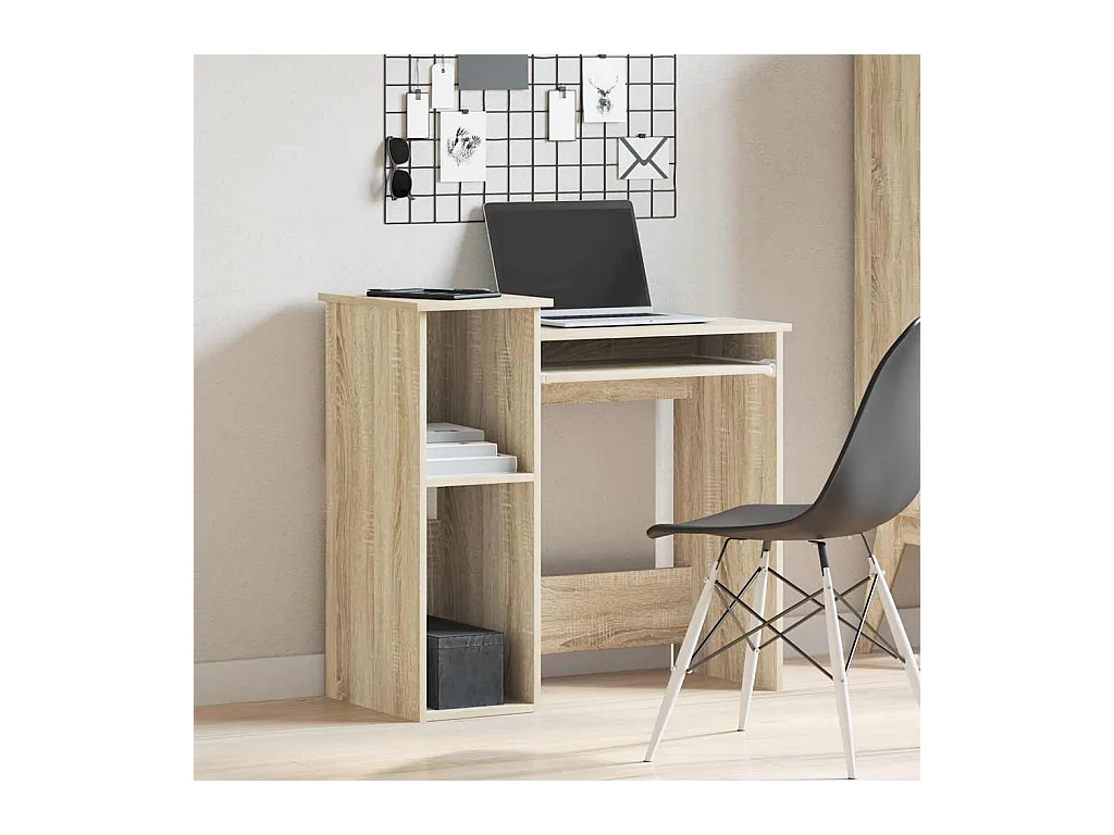 Bureau avec étagères chêne sonoma 84x40x78 cm