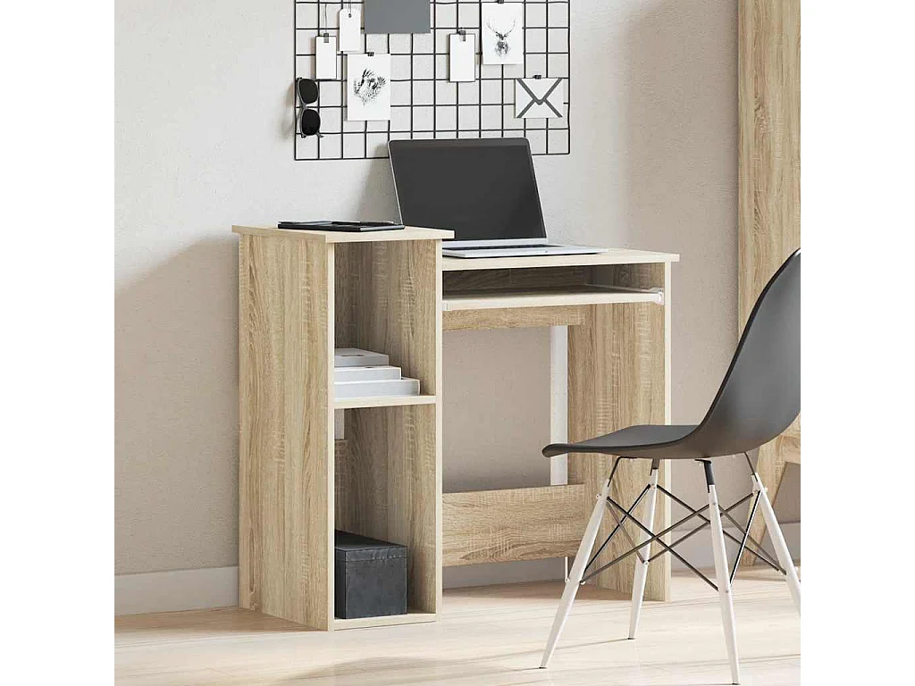 Bureau avec étagères chêne sonoma 84x40x78 cm
