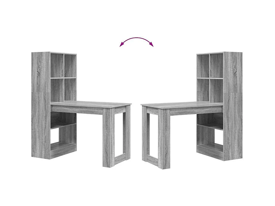 Bureau Gris Sonoma 122 x 67 x 145 cm Bois d'ingénierie