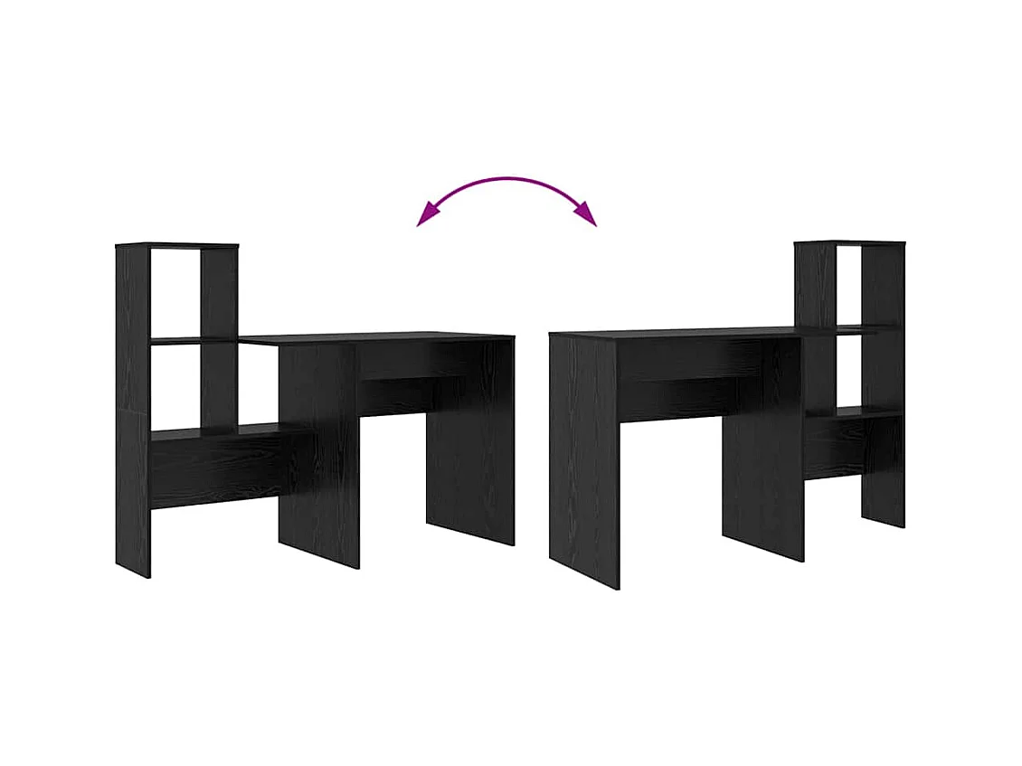 Bureau Chêne noir 131,5 x 50 x 106,5 cm Bois d'ingénierie