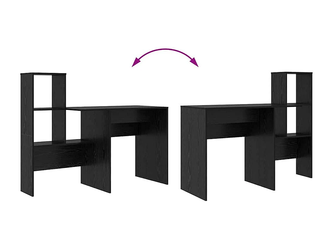 Bureau Chêne noir 131,5 x 50 x 106,5 cm Bois d'ingénierie