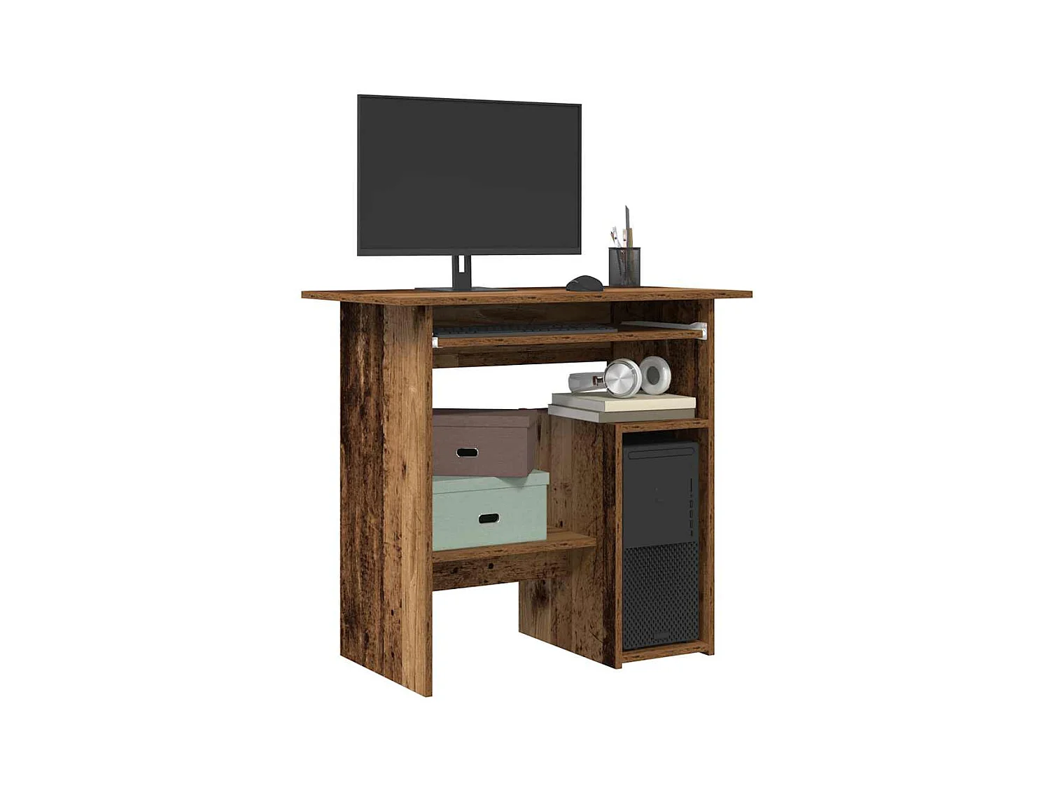 Bureau vieux bois 80x45x74 cm bois d'ingénierie