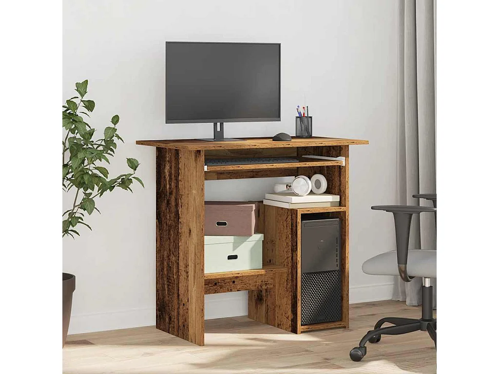 Bureau vieux bois 80x45x74 cm bois d'ingénierie