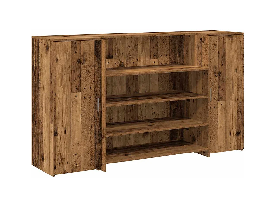 Bureau de réception vieux bois 180x50x103,5cm bois d'ingénierie